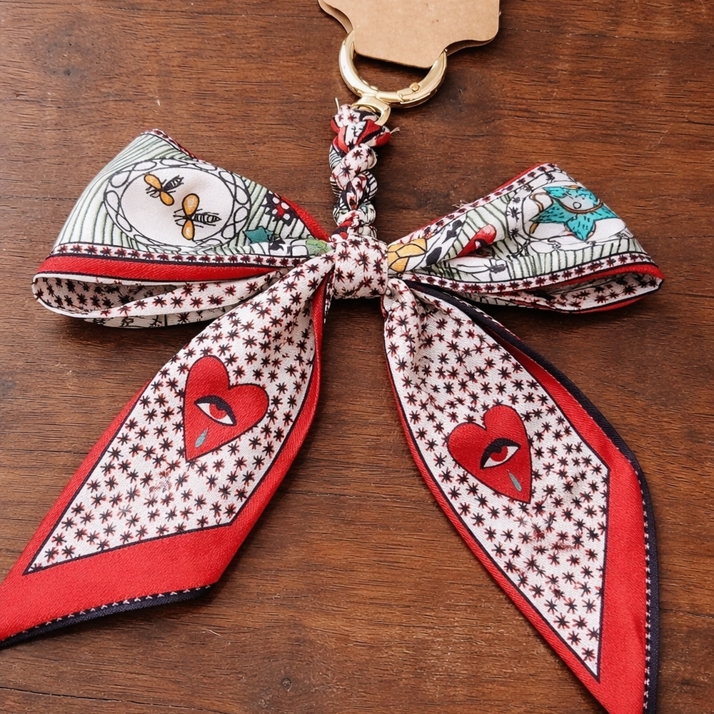 Bow Keychain Charm in Red and Multicolor - Women Accessories